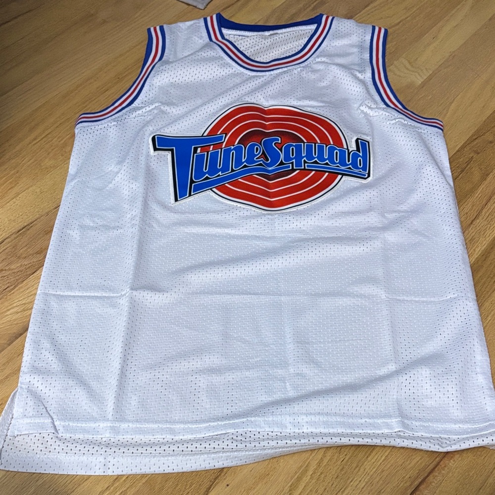 New Tune Squad White Basketball Jersey, Men S
